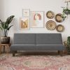 Grey Modern Upholstered Microfiber Adjustable Futon Sleeper Sofa