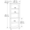 Elegant Display Shelf Bookcase with 5 Shelves in Antique White Wood Finish