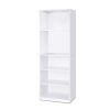 Modern 5-Shelf Bookcase in White Wood Finish