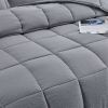 King Size Grey 3 Piece Microfiber Reversible Comforter Set