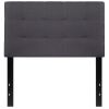 Twin size Modern Dark Grey Fabric Upholstered Panel Headboard