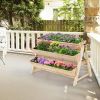 3 Tier Wooden Vertical Raised Garden Bed with Storage Shelf