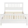 White Pine Wood Slatted Platform Headboard Footboard Full Size Bed