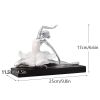NORTHEUINS Resin Ballet Dancer Figurines for Interior Art Girl Statue Home Living Room Bedroom Entrance Display Decor Accessorie - D Silver