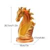 NORTHEUINS Resin Horse Head Wine Rack Figurines Interior Bottle Holder Storage Ornaments Home Living Room Tabletop Decorations - Golden