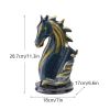 NORTHEUINS Resin Horse Head Wine Rack Figurines Interior Bottle Holder Storage Ornaments Home Living Room Tabletop Decorations - Blue