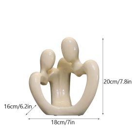 NORTHEUINS Ceramic Abstract Couple Statue European Figure Lover Figurines for Anniversary Collection Home Living Room Decoration - B