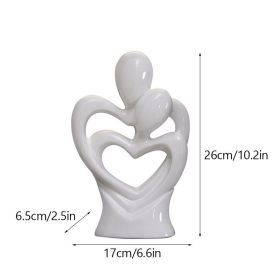 NORTHEUINS Ceramic Abstract Couple Statue European Figure Lover Figurines for Anniversary Collection Home Living Room Decoration - C