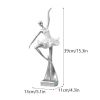 NORTHEUINS Resin Ballet Dancer Figurines for Interior Art Girl Statue Home Living Room Bedroom Entrance Display Decor Accessorie - B Silver