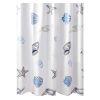 Ocean PEVA Bathroom Waterproof Shower Curtain Bathroom Hanging Curtain Door Curtain, 71x71inch - Default