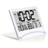 1pc, Foldable Digital Alarm Clock with Calendar, Temperature, and Battery Operation - Perfect for Bedroom, Living Room, and Office - 1pc