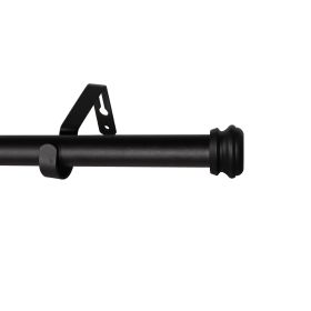 Curtain Rods for Windows 28 to 132 Inch Gold Curtain Rod 1 Inch Stainless Steel Rods with Adjustable Brackets - Black - 28