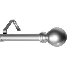 Curtain Rods for Windows 28 to 132 Inch Round Curtain Rod 1 Inch Stainless Steel Rods with Adjustable Brackets - Sliver - 72