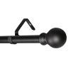 Curtain Rods for Windows 28 to 132 Inch Round Curtain Rod 1 Inch Stainless Steel Rods with Adjustable Brackets - Black - 28