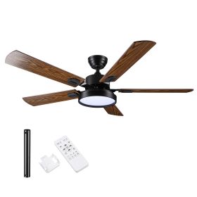 52 Inch 5 blades Ceiling Fan With Dimmable LED Light And Remote Control - As pic