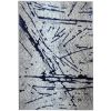 Shifra Luxury Area Rug in Gray with Navy Blue Abstract Design - as Pic