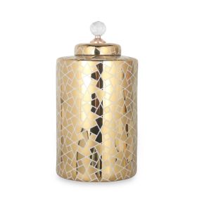 Exquisite Gold Ginger Jar with Removable Lid - as Pic
