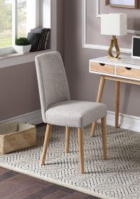Taylor Chair With Natural Legs And Gray Fabric - as Pic