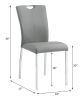 ACME Pagan Side Chair (Set-2) in Gray PU & Chrome Finish DN00741 - as Pic