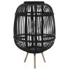 Freestanding Candle Lantern Holder Bamboo Black - Black