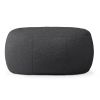 Jaxx Ellis Ottoman Shearling Faux-Lamb Plush Pouf for Modern Interior Design, Oval, Black - Black - Faux-Sheep