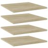 Bookshelf Boards 4 pcs Sonoma Oak 15.7"x15.7"x0.6" Engineered Wood - Brown