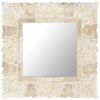 Mirror White 19.7"x19.7" Solid Mango Wood - White