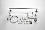 6-piece stainless steel bathroom towel rack set wall-mounted-silver - Default