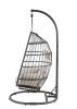 Oldi Patio Hanging Chair with Stand; Beige Fabric & Black Wicker - 45115