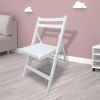 Furniture Slatted Wood Folding Special Event Chair - White, Set of 4, FOLDING CHAIR, FOLDABLE STYLE - as Pic