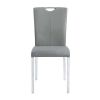 ACME Pagan Side Chair (Set-2) in Gray PU & Chrome Finish DN00741 - as Pic