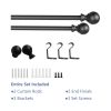 Curtain Rods for Windows 28 to 132 Inch Round Curtain Rod 1 Inch Stainless Steel Rods with Adjustable Brackets - Black - 28