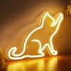 1pc LED Neon Sign Cat-shaped Night Lights, 5V USB Power Supply Neon Lamp With 2 Hooks For Home Bedroom Dorm Party - Warm Yellow
