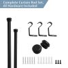 Curtain Rods for Windows 28 to 132 Inch Gold Curtain Rod 1 Inch Stainless Steel Rods with Adjustable Brackets - Black - 28