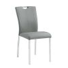 ACME Pagan Side Chair (Set-2) in Gray PU & Chrome Finish DN00741 - as Pic