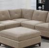 Modular Living Room Furniture Corner Wedge Camel Chenille Fabric 1pc Cushion Wedge Sofa Couch Exposed Wooden base - as Pic