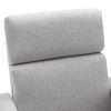 Modern Upholstered Rocker Nursery Chair Plush Seating Glider Swivel Recliner Chair, Gray - as Pic