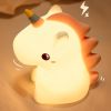 Cute Silicone LED Night Light Unicorn Deer For Kids USB Rechargeable Animal Dinosaur Bedroom Decor Touch Night Lamp For Gifts - unicorn