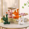 NORTHEUINS Resin Bear Empty Pocket House Entry Decoration Tray Keys Receiver Storage Figurines for Interior Home Object Statues - White