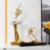NORTHEUINS Resin Ballet Dancer Figurines for Interior Art Girl Statue Home Living Room Bedroom Entrance Display Decor Accessorie - B Golden