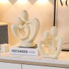 NORTHEUINS Ceramic Abstract Couple Statue European Figure Lover Figurines for Anniversary Collection Home Living Room Decoration - B