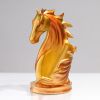 NORTHEUINS Resin Horse Head Wine Rack Figurines Interior Bottle Holder Storage Ornaments Home Living Room Tabletop Decorations - Blue