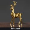 NORTHEUINS Resin Golden Couple Deer Figurines for Interior Nordic Animal Statue Official Sculptures Home Decoration Accessories - Sitting Deer