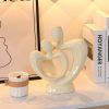 NORTHEUINS Ceramic Abstract Couple Statue European Figure Lover Figurines for Anniversary Collection Home Living Room Decoration - C