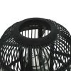 Freestanding Candle Lantern Holder Bamboo Black - Black