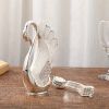 1pc; Coffee Dessert Spoon Set; Fruit Cake Coffee Tea Spoon; Swan Shaped Base Holder Cutlery Set; Zinc Alloy Metal Tableware - Golden - 16cmSwan Fork