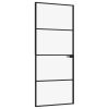 Interior Door Black 32.7"x79.3" Tempered Glass&Aluminum Slim - Black