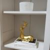 NORTHEUINS Resin Golden Couple Deer Figurines for Interior Nordic Animal Statue Official Sculptures Home Decoration Accessories - Standing Deer