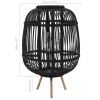Freestanding Candle Lantern Holder Bamboo Black - Black