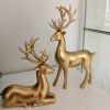 NORTHEUINS Resin Golden Couple Deer Figurines for Interior Nordic Animal Statue Official Sculptures Home Decoration Accessories - Standing Deer
